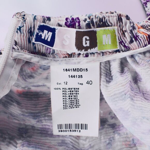 MSGM Floral Pattern Pleated Mini Skirt Puff Flower Print Size 0 EU 32 UK 4 - Picture 5 of 5